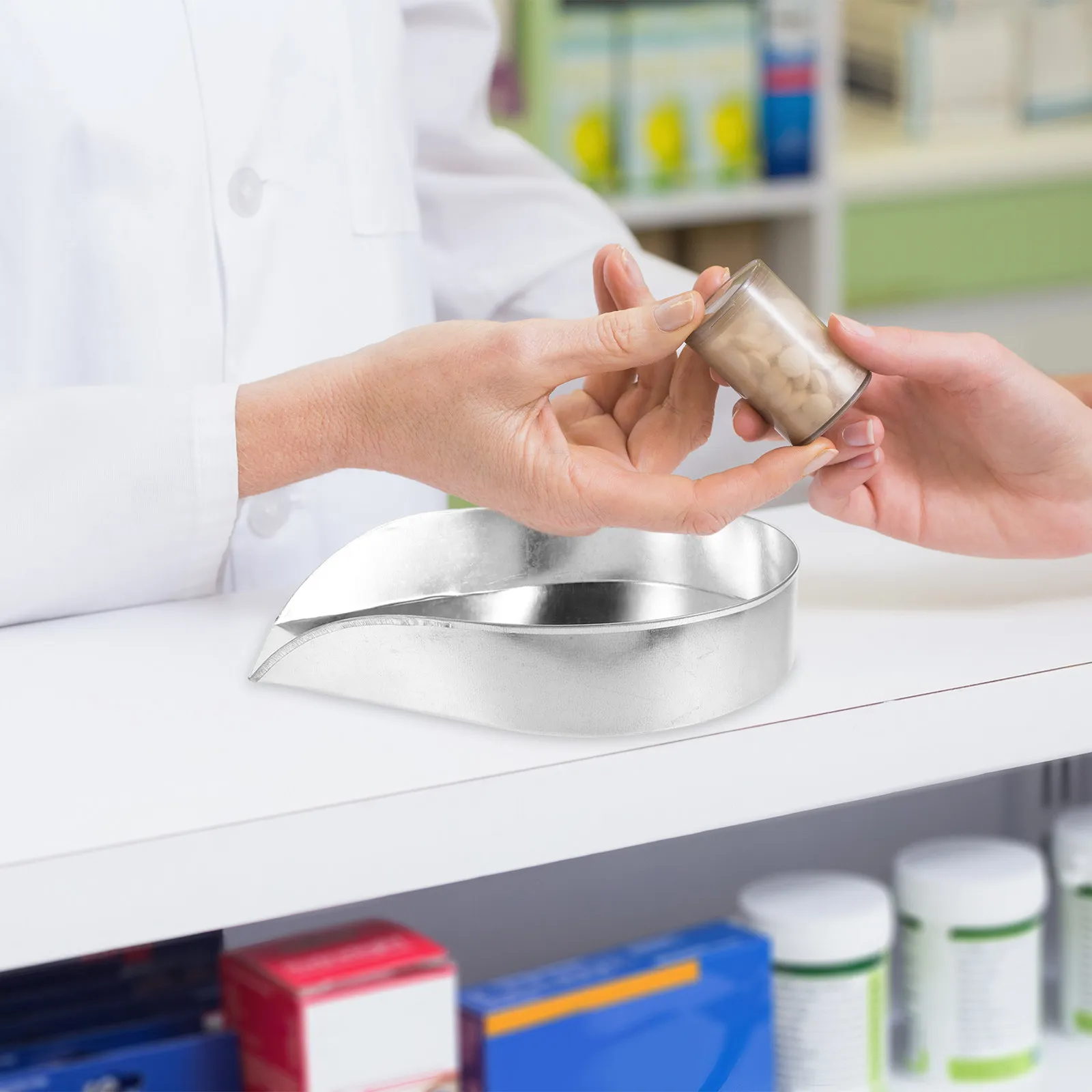 Medication Distribution Tray Metal Pill Organizer Container for Pharmacies Clinics Vitamins Pills Small Portable Medicine