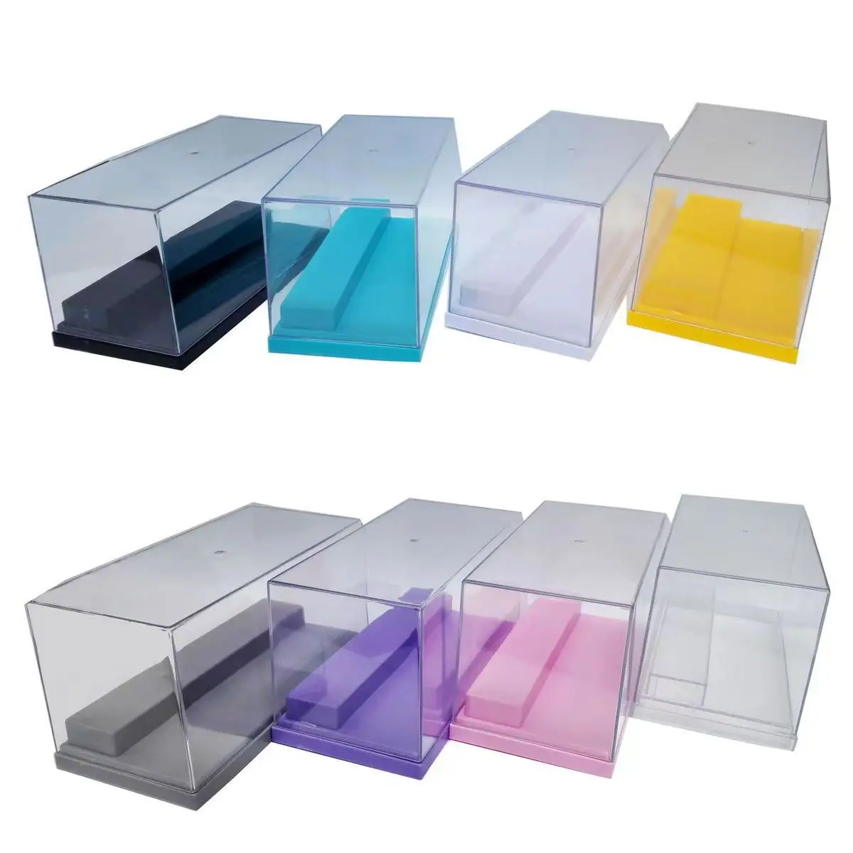 

Transparent Acrylic Display Box 2 Tier Dolls, Toys, Models, Souvenirs Storage Box Dustproof No Assembling Ladder Display Shelf