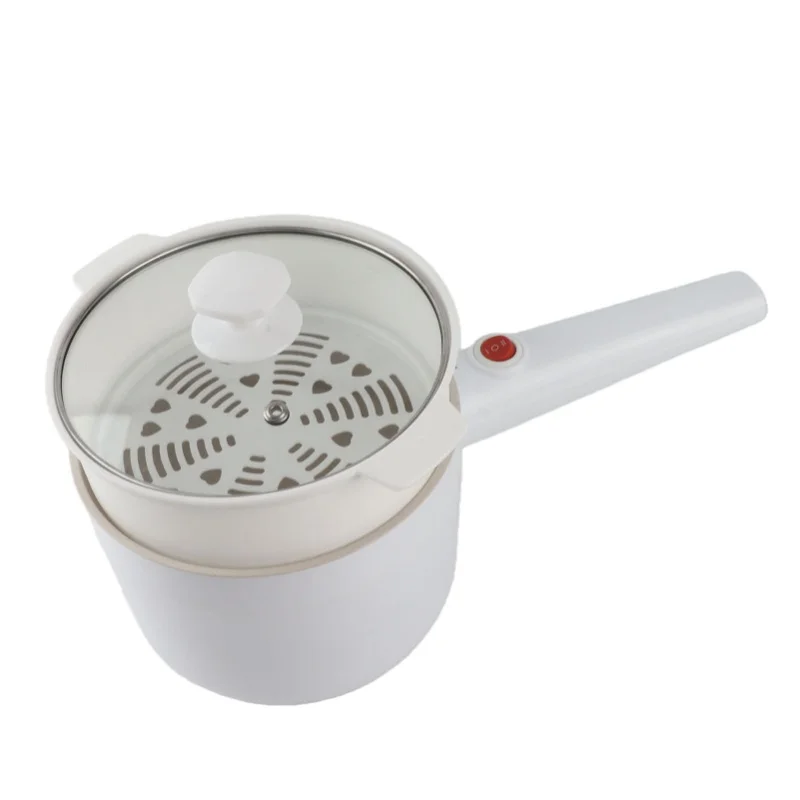

Electric Cooking Pot 1.8L Mini Multifunctional Anti Stick 2 Speed Adjustable 600W With Steam Basket Electric Ramen Cooker
