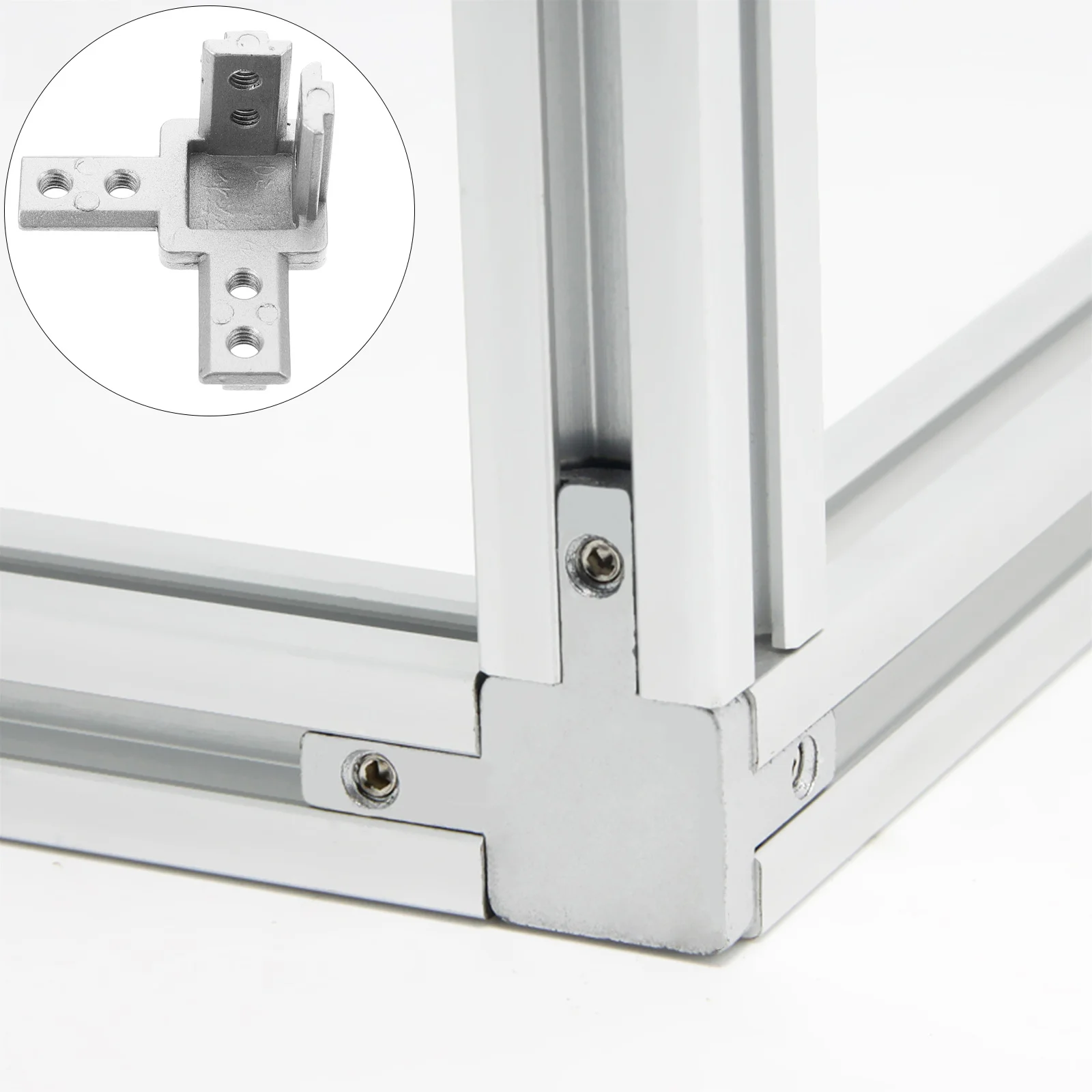 

4 Sets 3-Way End Corner Bracket Connector For Aluminum Profiles T Slot Frame Building Zinc Alloy Sandblasted 3D Printer Cnc