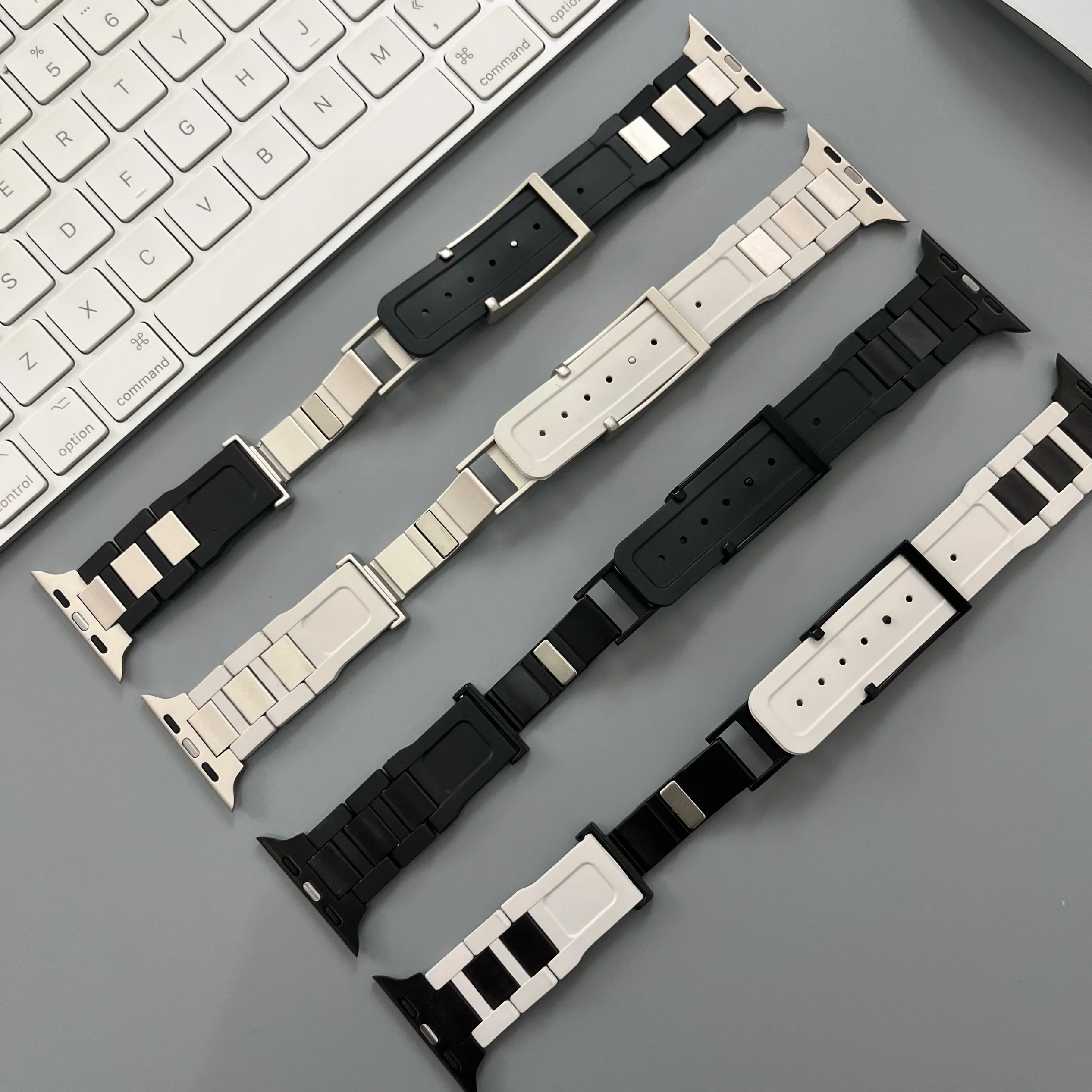 Metal+Silicone Strap For Apple Watch Band Ultra 2 49mm 45mm S10 46mm 44mm 42mm Steel Bracelet Correa iWatch Series 9 8 7 6 5 4 3