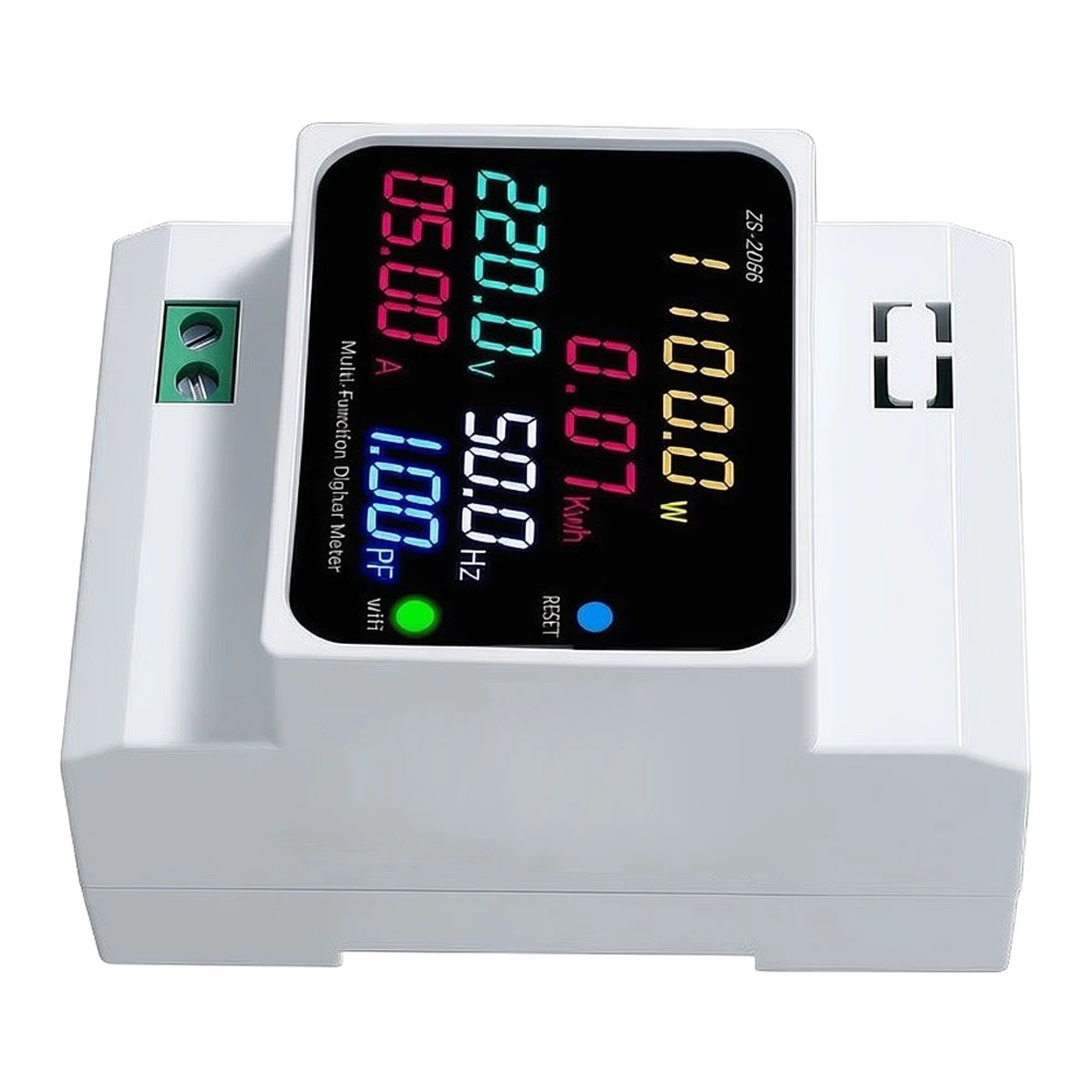 3 Phase Electricity Monitoring Meter with for Real Time Voltage Current Power Factor Readings and Built In Overcurrent
