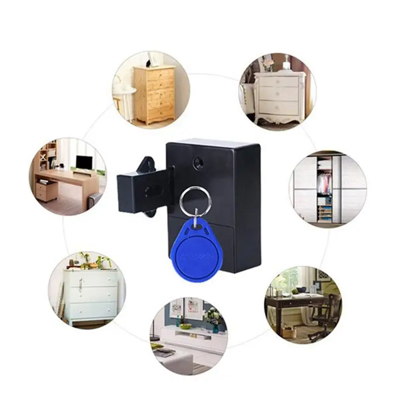 B04B-5X Digital Cabinet Intelligent Electronic Locks Invisible Sensor EMID IC Card Drawer For Wardrobe Furniture Hardware B