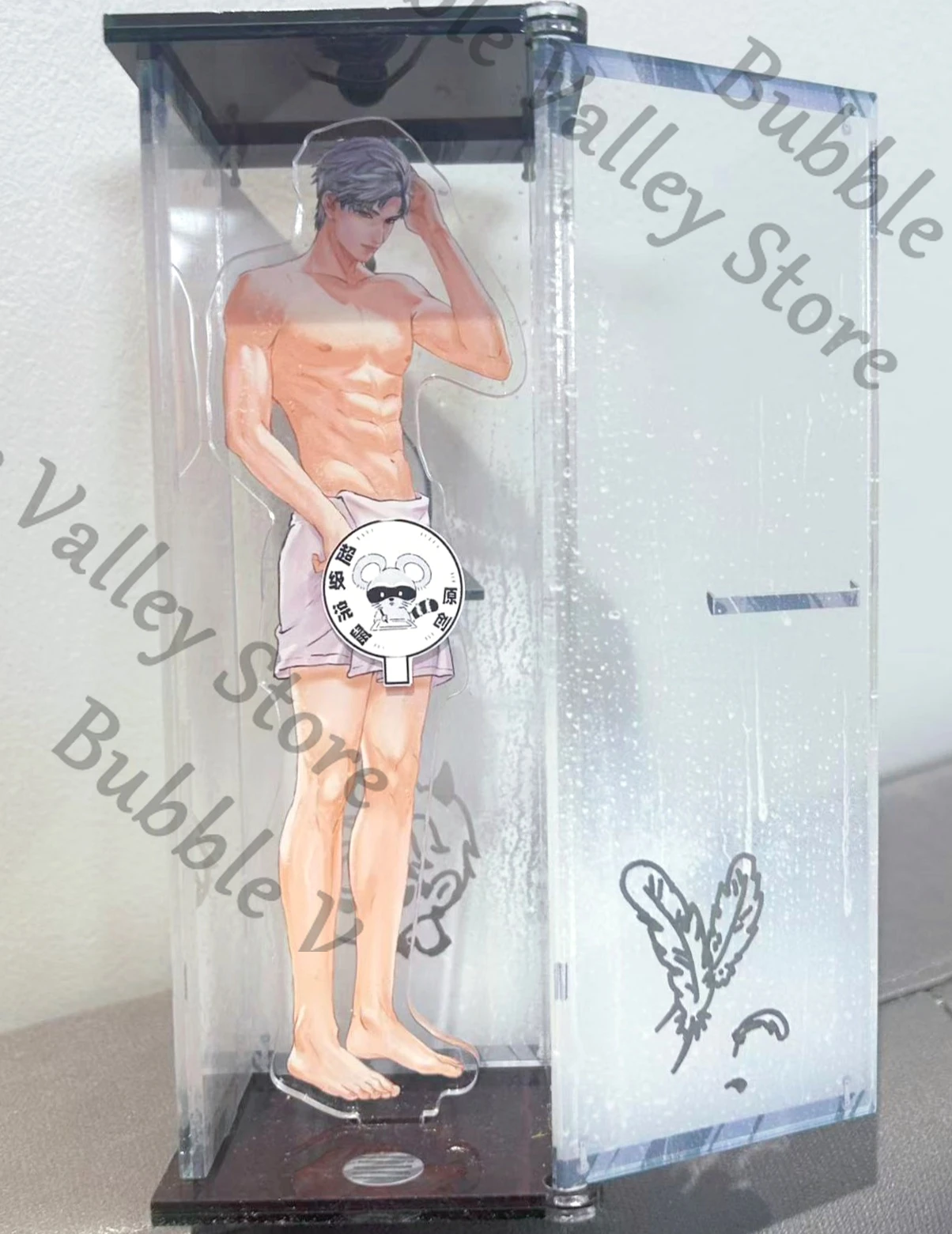 

Anime Love and Deepspace Sylus Rafayel Xavier Cosplay Acrylic Shower Room Bath Figure Stand Cartoon Bathroom Standing Sign Xmas