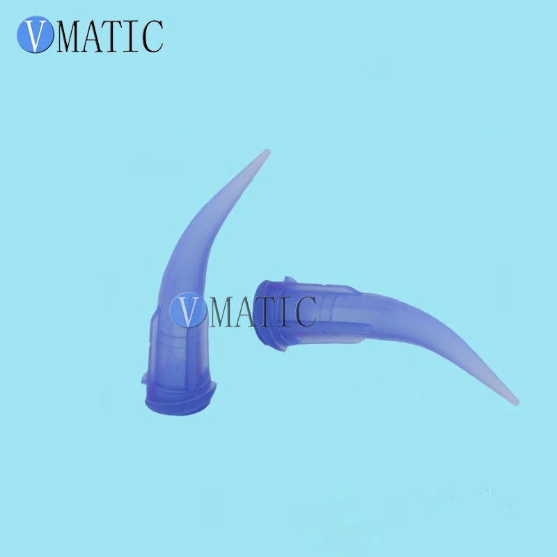 Free Shipping 100Pcs 22G Blue Color TT Tapered Bend Bent Glue Dispenser Plastic Needle