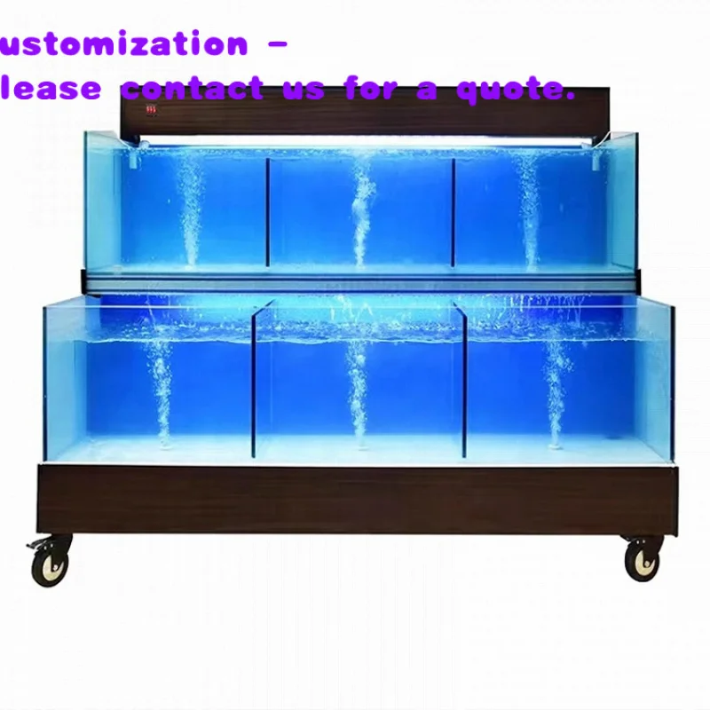 

custom.Customized 2 Layers Live Seafood Lobster Crayfish Crawfish Fish Display Aquarium