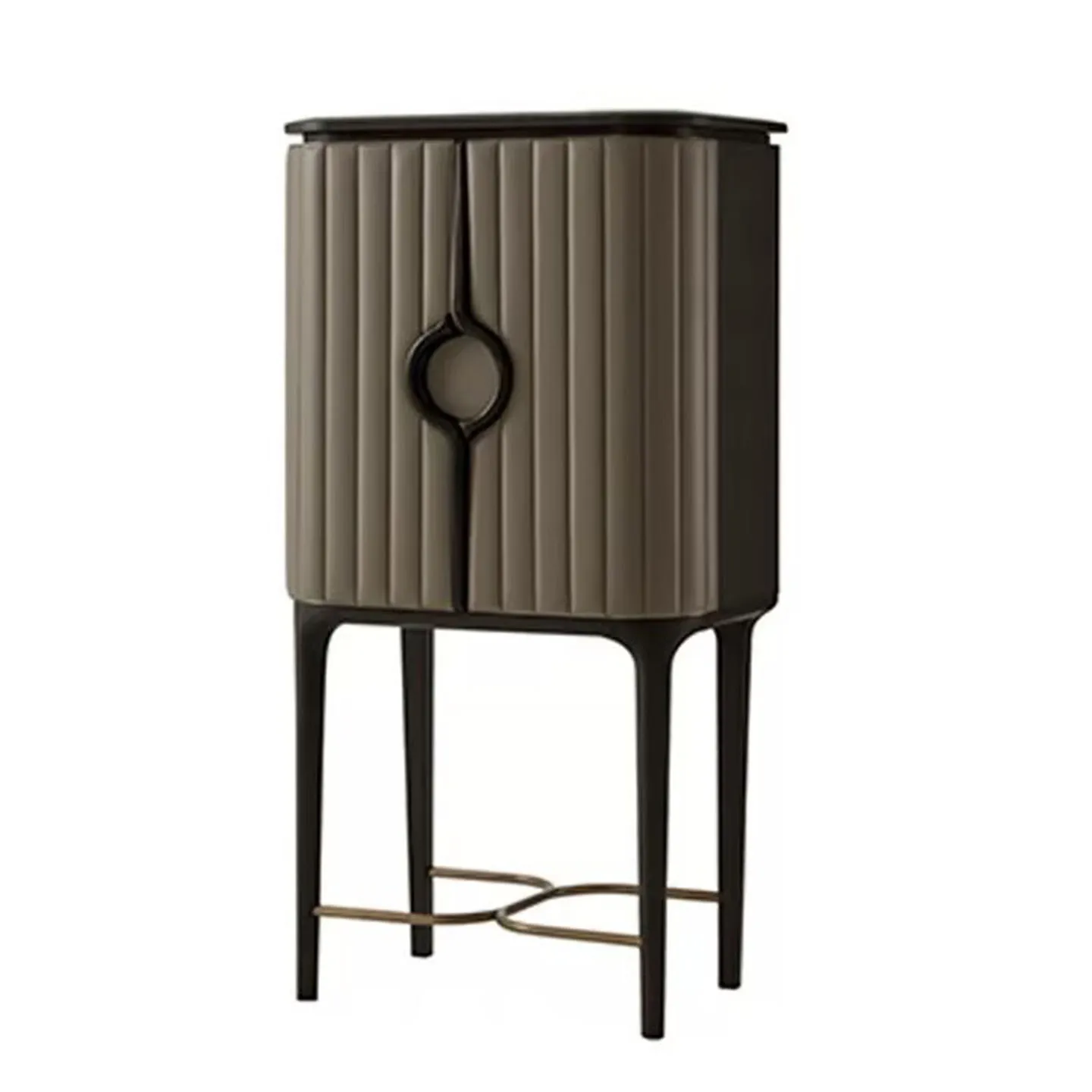 Italian light luxury wine cabinet living room creative locker solid wood tall storage cabinet