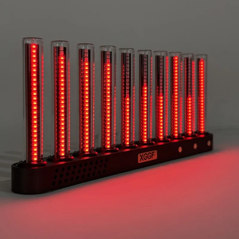 LED Spectrum Rhythm Light Nixie Tube Style Music Lamp RGB Atmosphere Light for Gaming Room Desktop Decor with Dynamic Lighting
