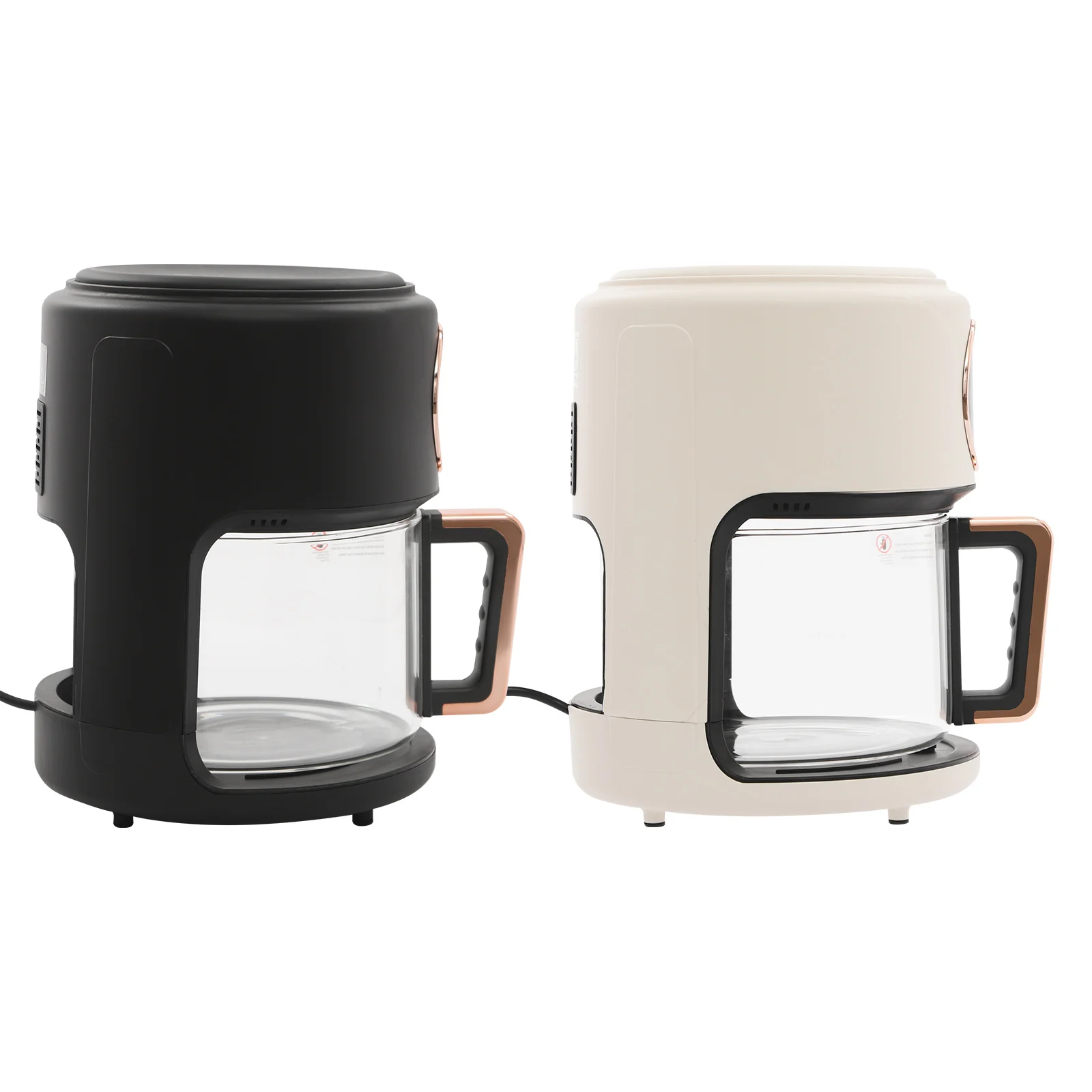 Penggorengan Udara 4.2L/3.81Qt, Panci Kaca Aman 110V 1200W, 360 °   Panci Kaca Transparan, Layar Sentuh, Anti Lengket, Putih/Hitam ﻿