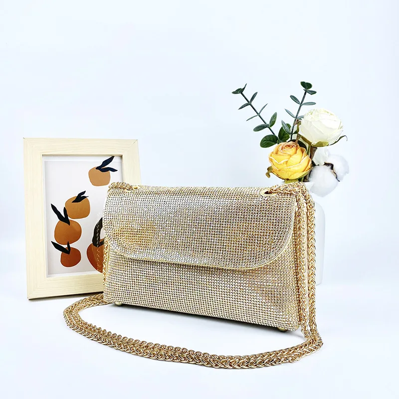 Exquisite Square Pouch Women's Advanced Texture Glass Phone Bag Socialite Dinner Bag Texture Popular Shoulder Bag