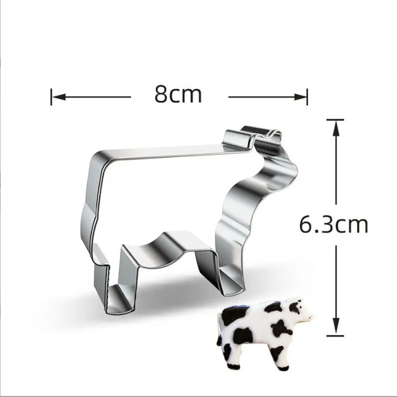 1pcs patisserie reposteria Cow Cattle Milk Fence Cookie Cutter Fondant Cake Decor Tool Plaste Cupcake Toppers Biscuit Mold Mould