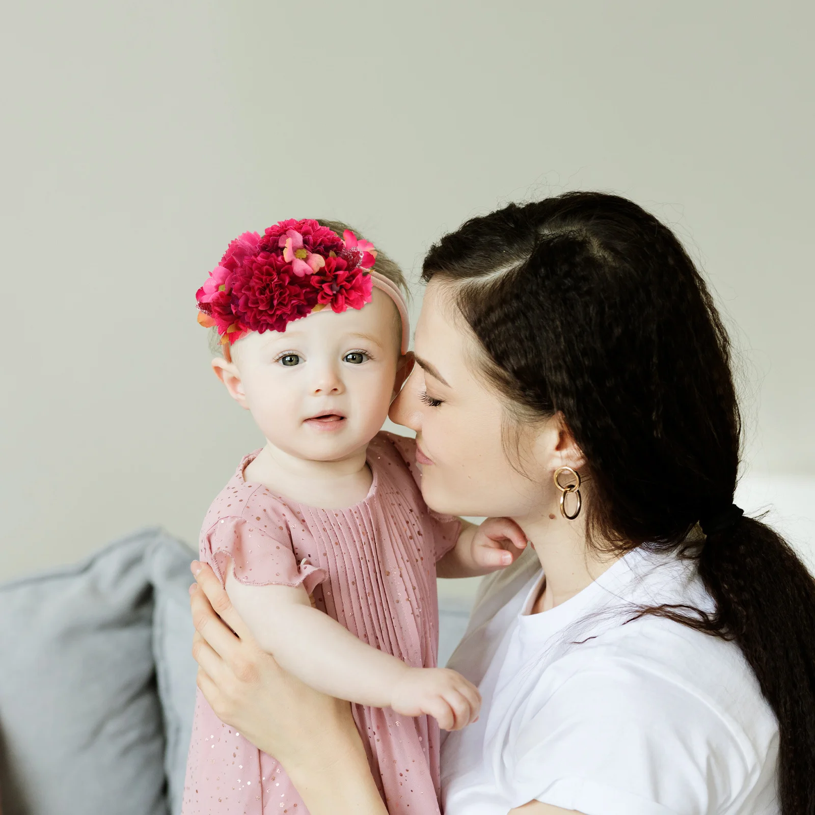 

Newborn Baby Floral Headband Girl Flower Photography Prop Soft Comfortable Lightweight Portable Versatile Usage Meticulous Made