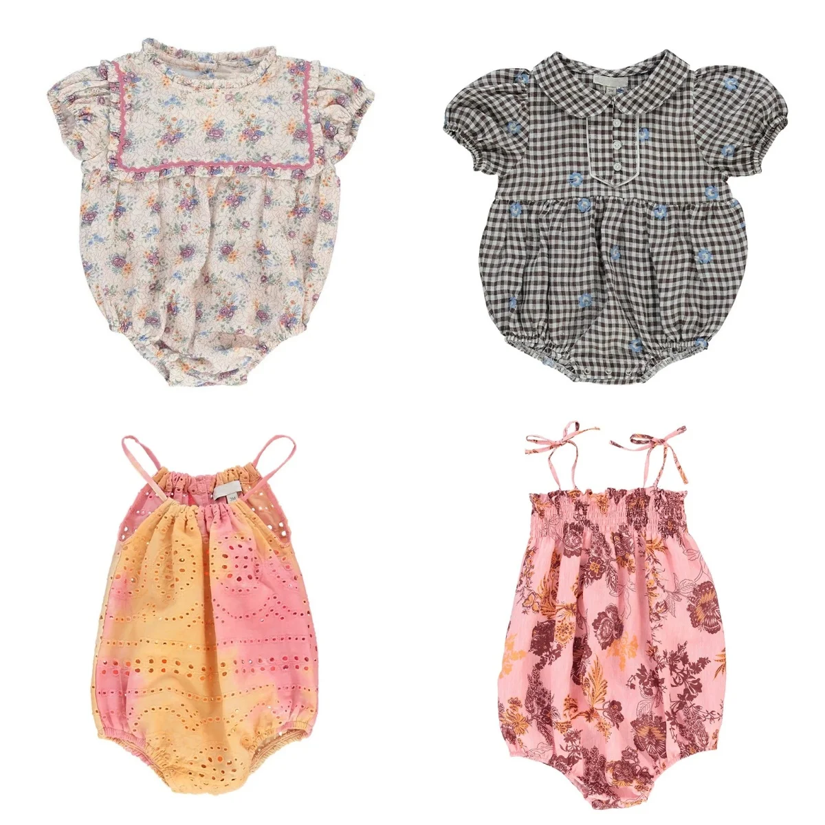 

Комплекты одежды для маленьких девочек, хлопковое боди с короткими рукавами, комбинезон для новорожденных девочек, летний однотонный комбинезон для детей от 6 до 24 месяцев Bebes