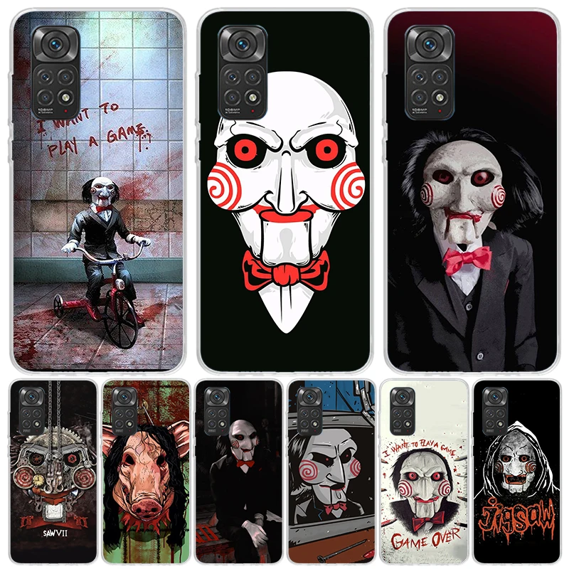 The Jigsaw Killer Horror Phone Case For Xiaomi Redmi Note 13 12S 12 11S 11T 11E Pro Plus 10S 10 9S 9 8T 8 7 Art Customized Coque