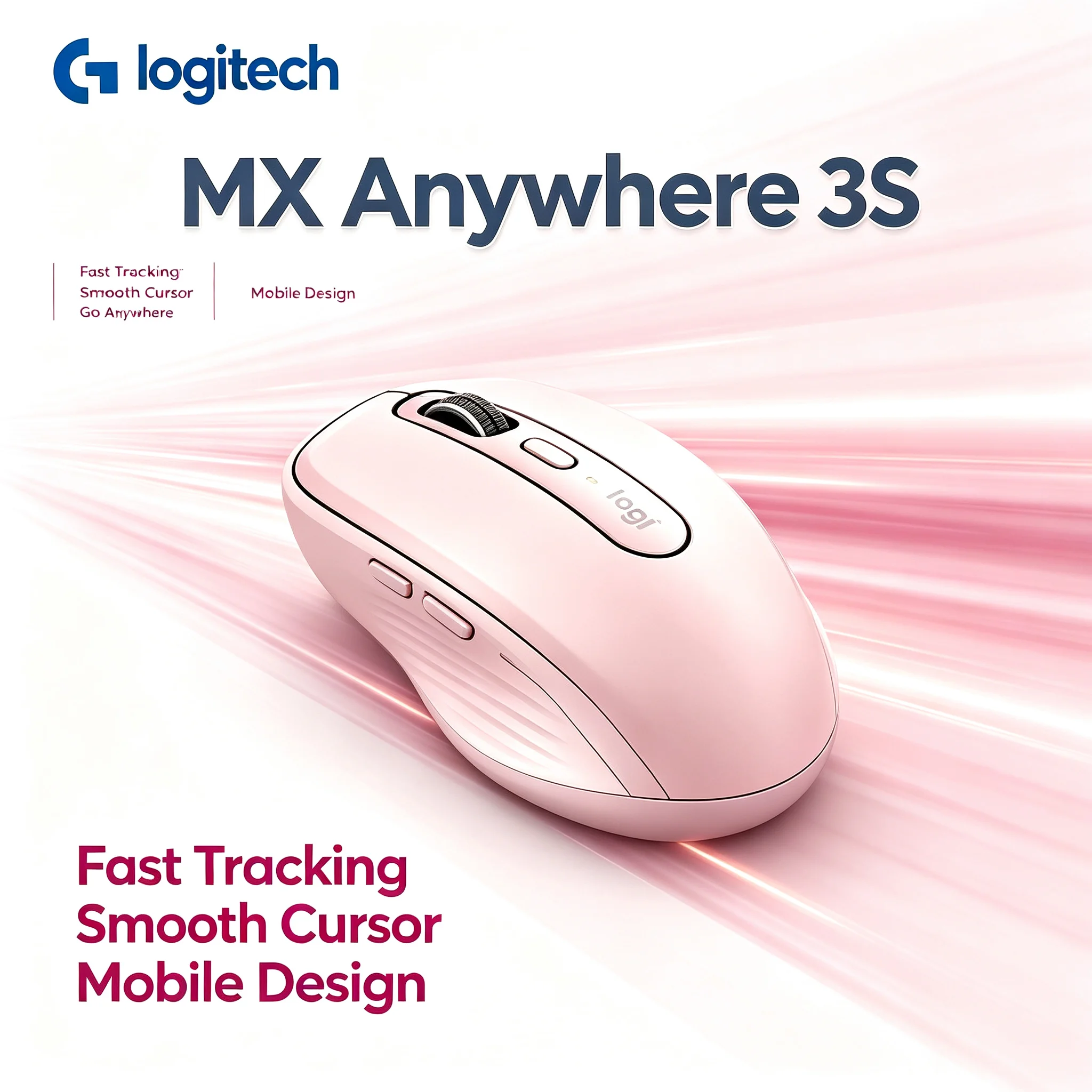 Logitech MX Anywhere 3S Silent Button Wireless Mice, Easy Switch Between Laptop, PC and Tablet