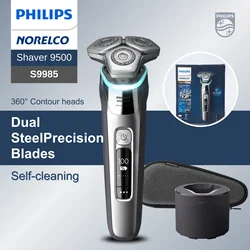 Philips Norelco Razor Shaver  series 9000 S9985, Wet & Dry,  With cleaning groove shall,  Dual SteelPrecision Blades