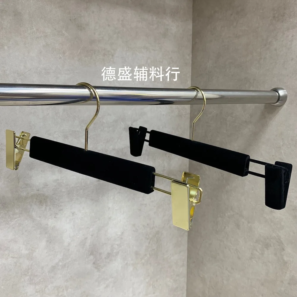 Spot Flocking Hanger Non-Slip Non-Drum Bag Hanger Plastic Non-Marking Pants Rack Trouser Press Black