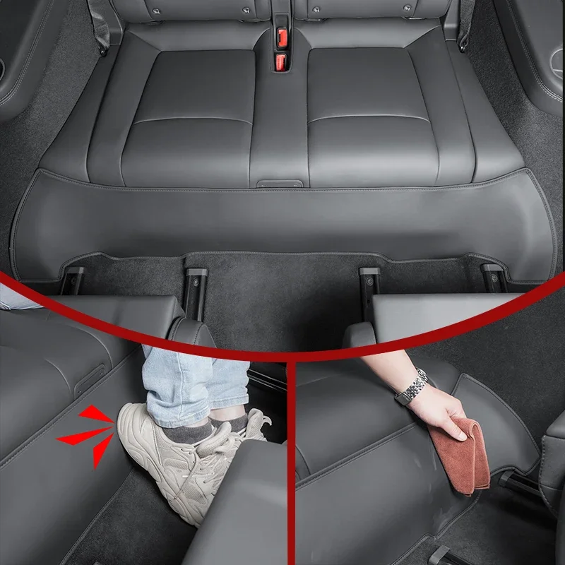 Leather Protective Anti-Kick Mat Third Row Seat Electric SUV Fitment 6-Seater