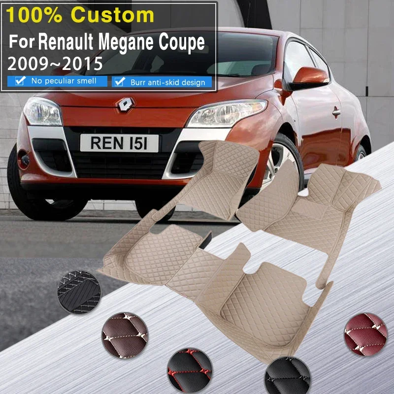 

Полный коврик в багажник с правым рулем для Renault Megane Coupe 2009 ~ 2015 Кожаные ковры Коврики для ног Автомобильные коврики для салона автомобиля