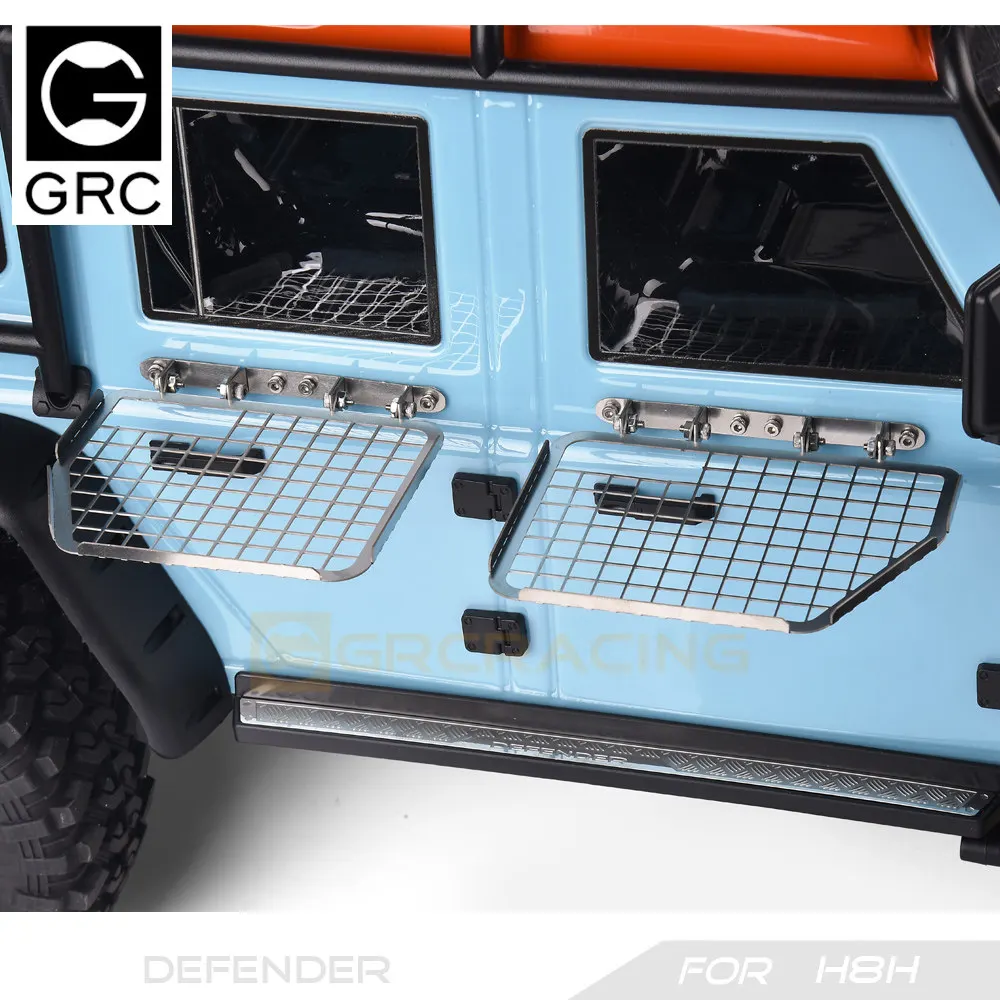 GRC 1/8 Stainless Steel Mesh Protection Window Net Metal Decoration Rotatable for H8H Defender Body Window Upgrade #G190ES/EB