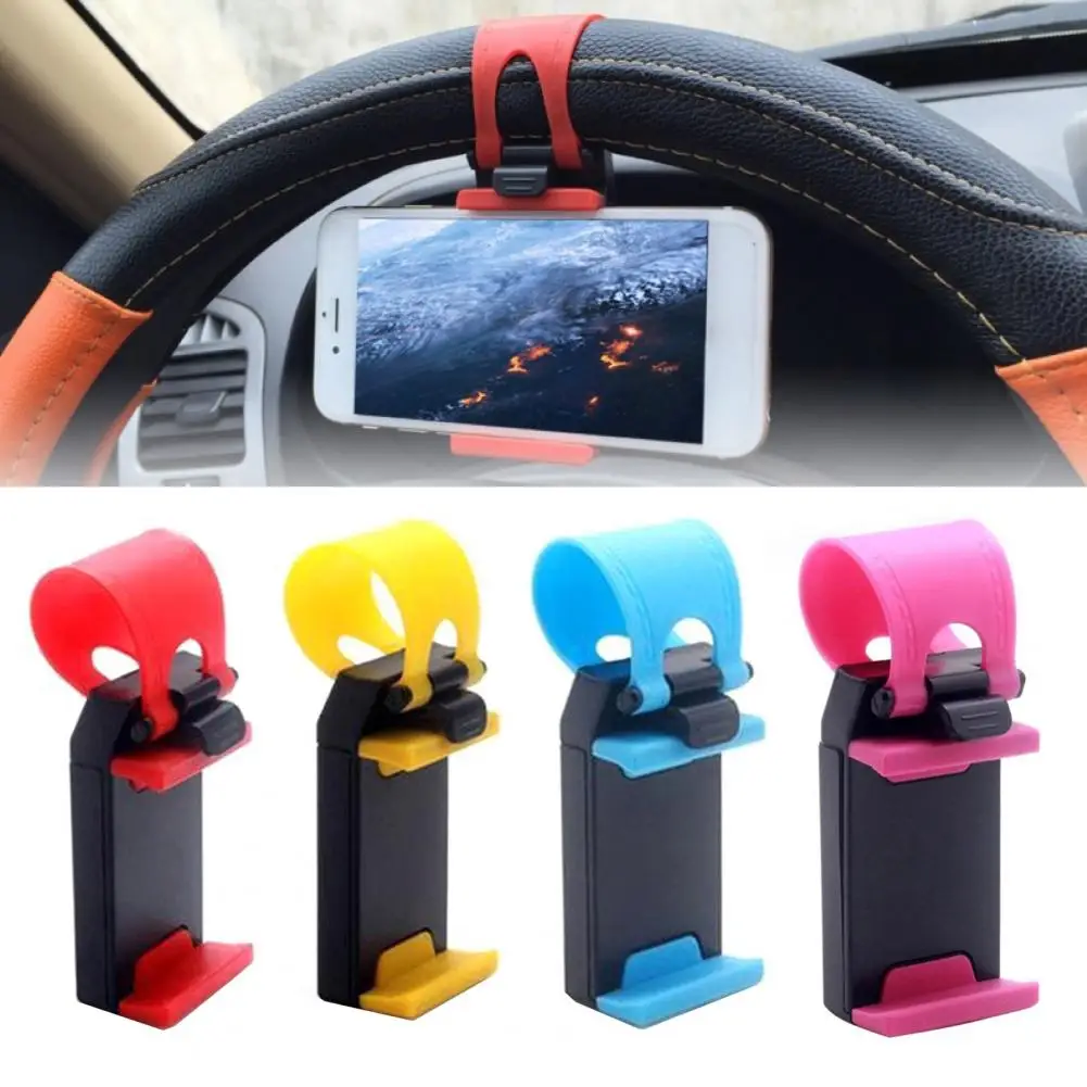 Phone Holder Strong Bearing Capacity Professional Universal Car Steering Wheel Cell Phone Mount for Driving