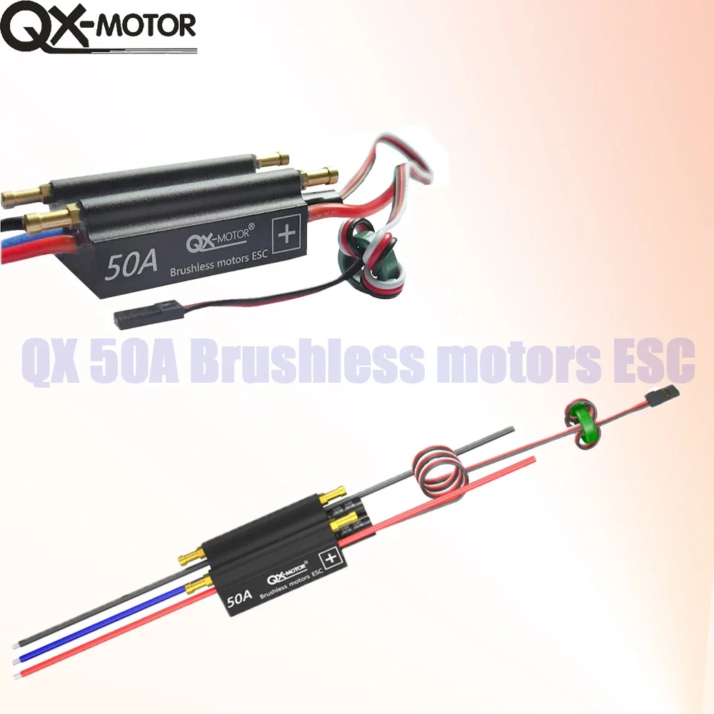 QX-motor مقاوم للماء بدون فرش ESC 2-6S 50A 120A سرعة تحكم ل RC قارب السفينة مع نظام تبريد المياه BEC 5.5 فولت/5A