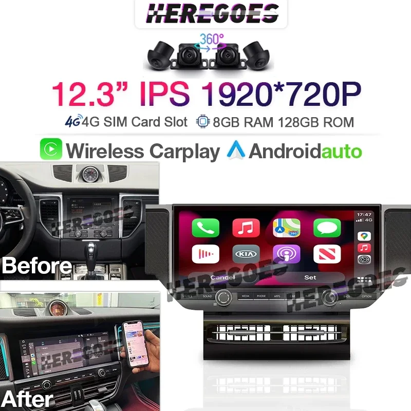 

CarPlay 12.3" IPS DSP Android 13 Car Radio For Porsche Macan 2011 2012 2013 2014 2015 Multimedia Player GPS Navigation 8G+128G