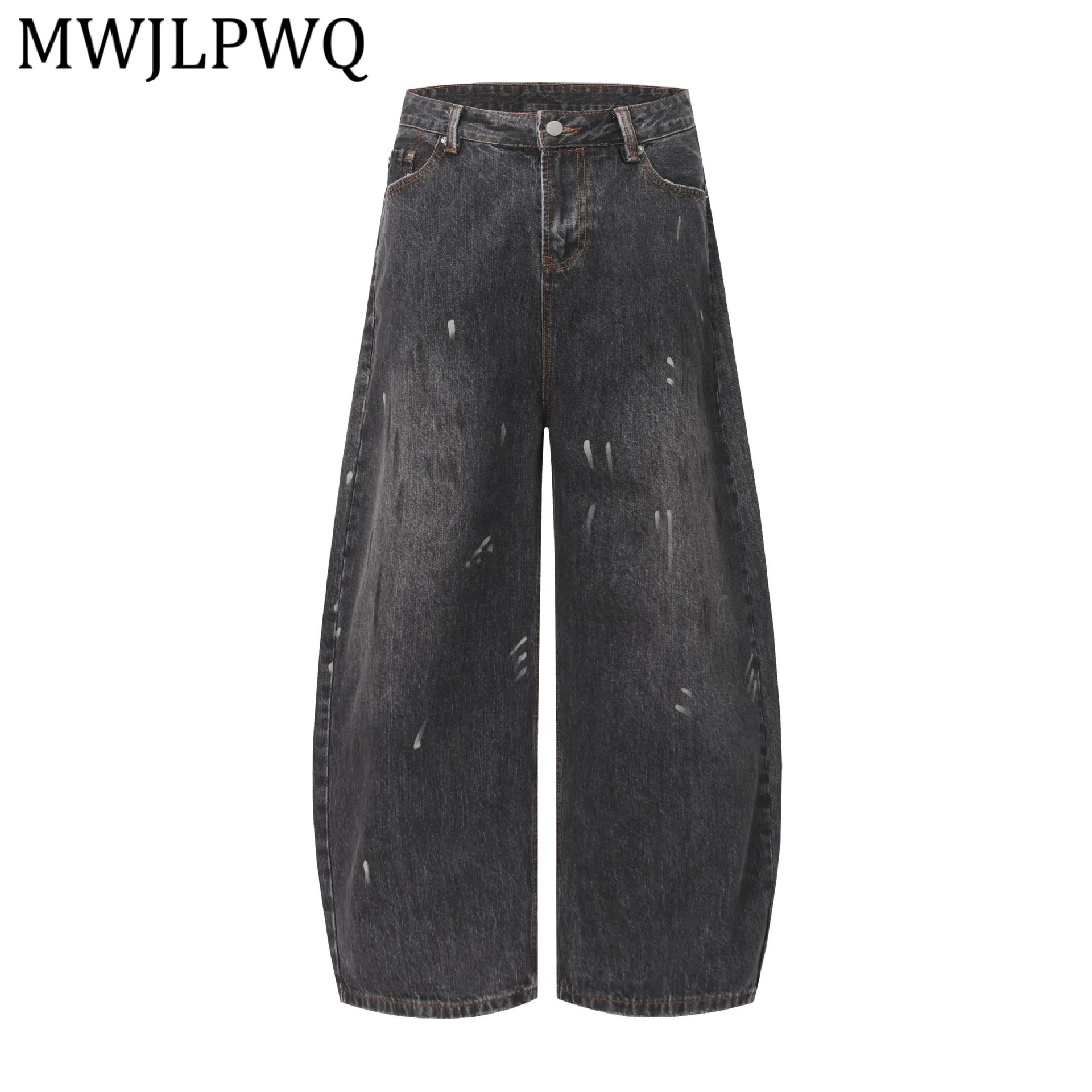 

Джинсы MWJLPWQ в американском уличном стиле, с эффектом потертости, для мужчин, повседневные, с уникальным дизайном, джинсовые брюки, весна 2026, новинка, 13506