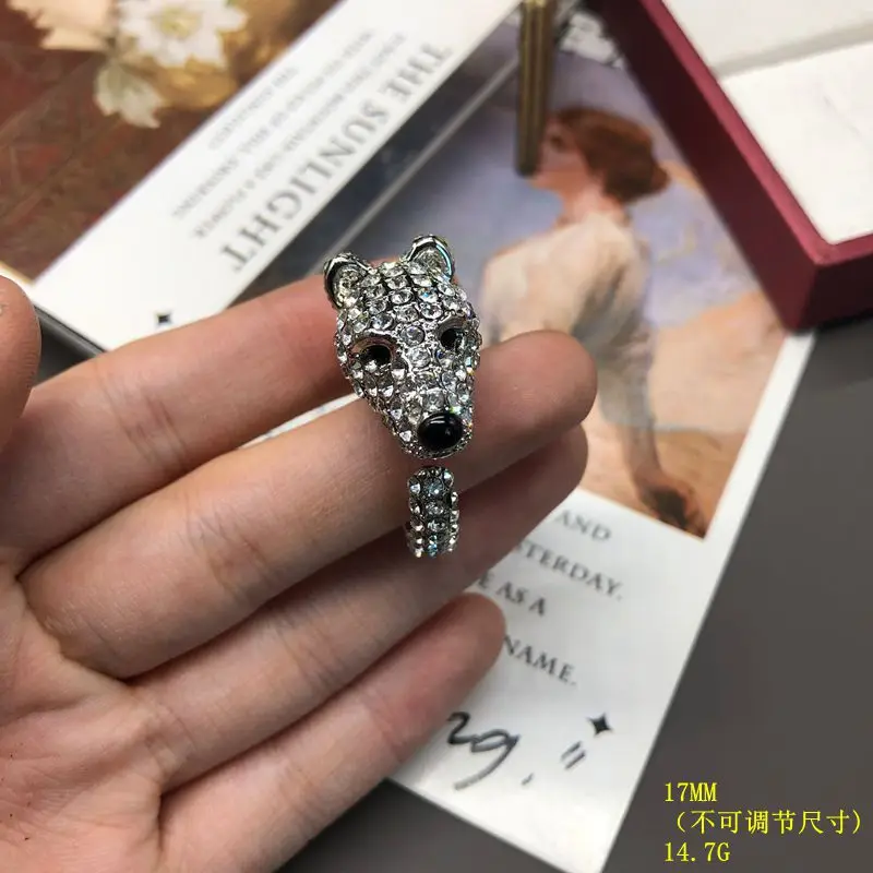 New Arrival Full Zircon Three‑Dimensional Dog Ring Animal‑Themed Stereo Design Cute Versatile Fashion Ladies Finger Jewelry