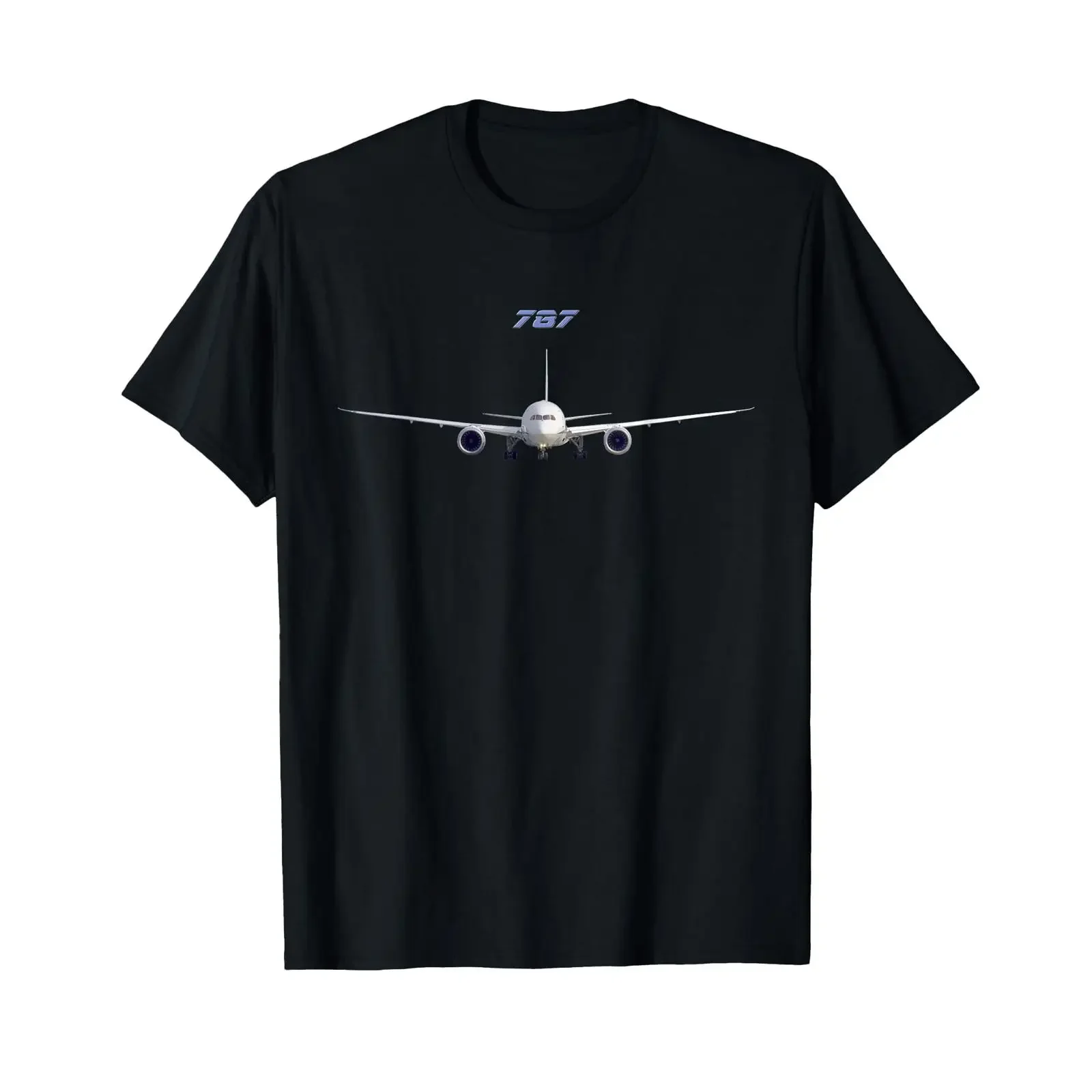 P3 Popular Passenger Planes 787 Aircraft Front View T Shirt vintage Washed Stylish Stretched graphic Casual homme Breathable