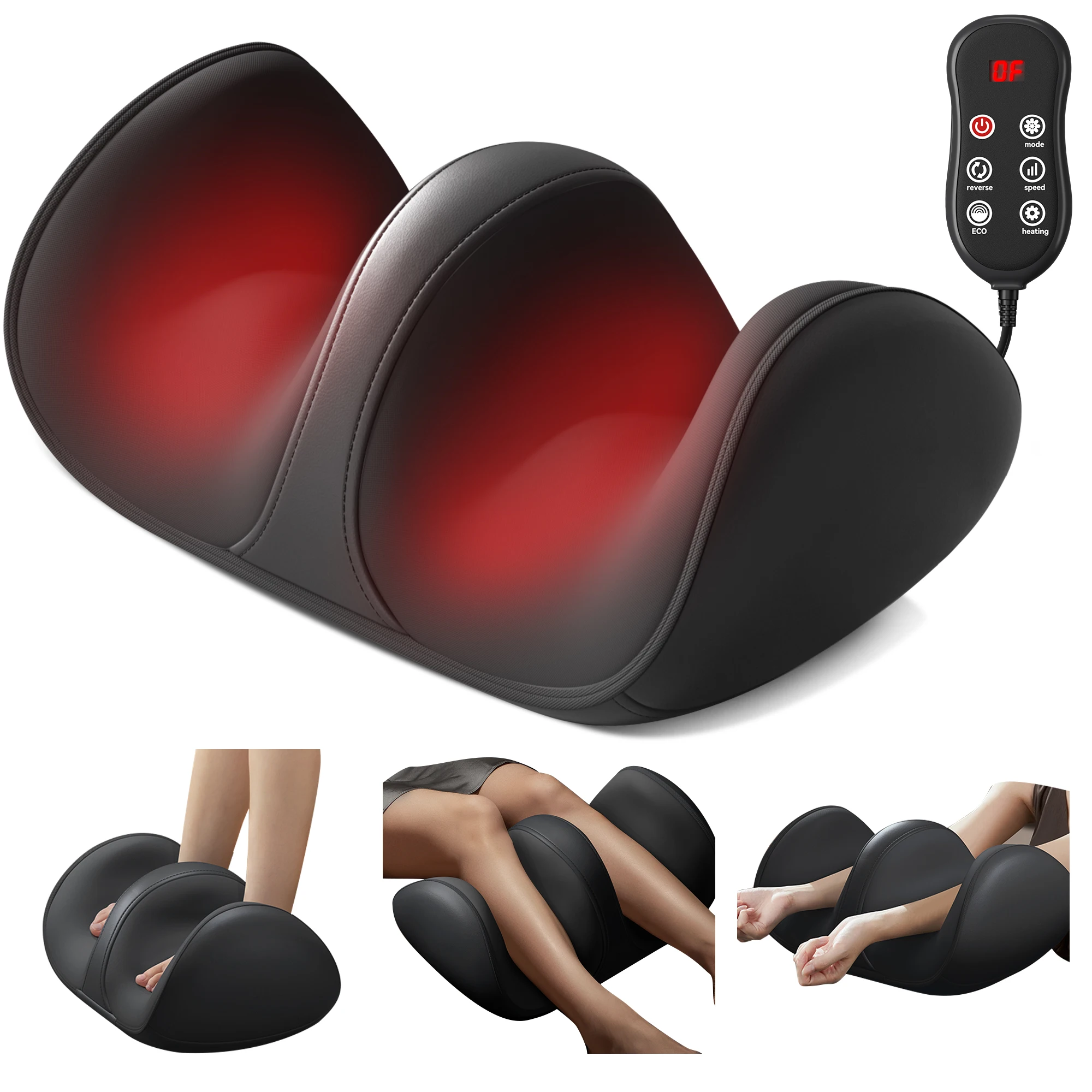 

3D массажер для ног шиацу для кровообращения и расслабления, массажер для ног с глубоким разминанием и тепловой помощи, подарок для массажера для икр