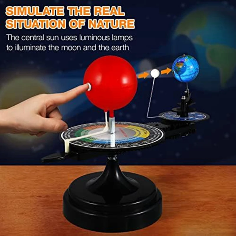 Solar System Model Kit- Earth Moon Revolves Around The Sun - Scientific Experiment Kit Teaching Model For Teens Students Durable