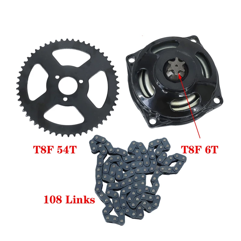 Mini Moto 47cc 49cc Drive System T8F  25H 138 links loops Chain with Gear Box And Rear Sprocket Fit Mini Moto Pocket Bike