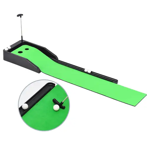 Estera de Putting con retorno de pelota, práctica, portátil, antideslizante, Golf, al aire libre, regalo para aficionados, equipo de juego de golfista