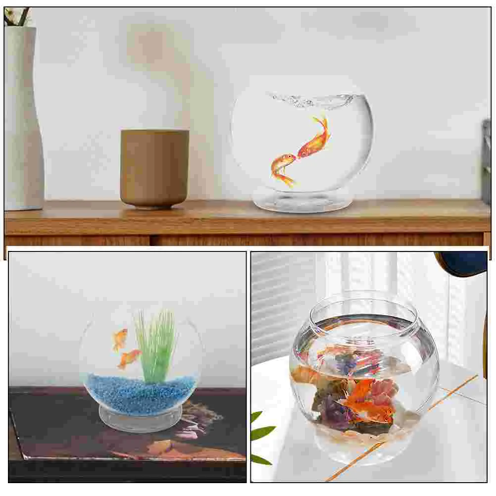 Fish Tank Transparent Aquarium Micro Landscape Bottle Vase Bowl for Goldfish Living Round