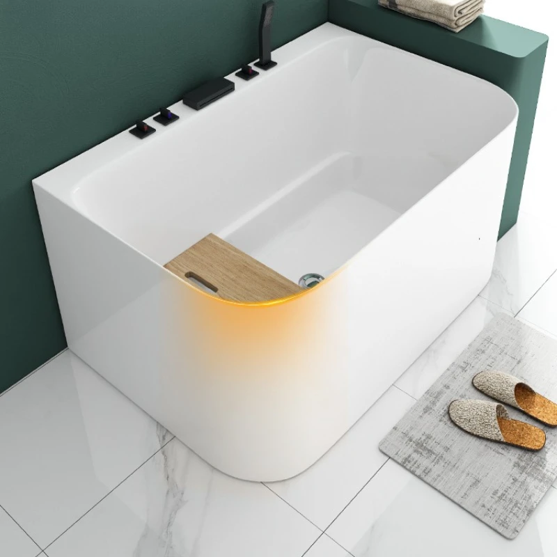 Small apartment deep bubble household bathtub Japanese mini small movable seated acrylic bathtub