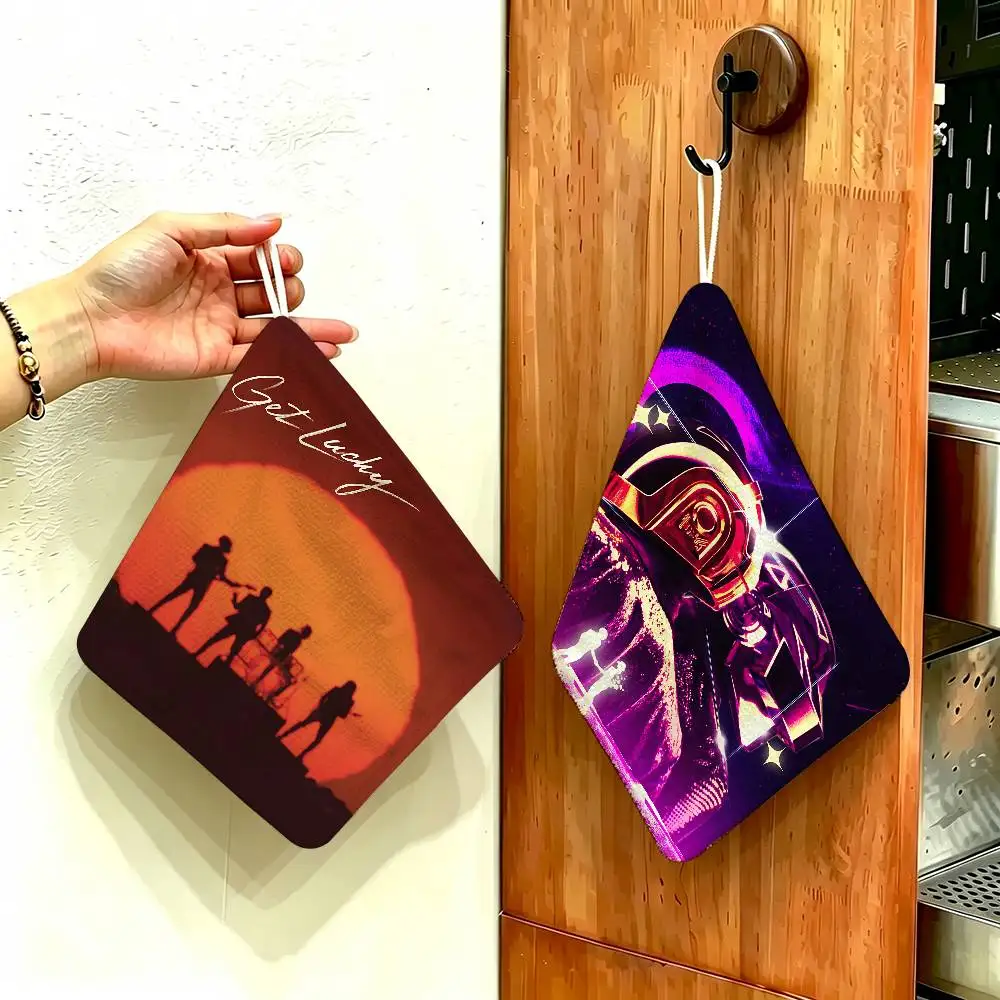 Band D-Daft P-Punk Polyester Cotton Hand Wiping Towel, Hanging Design, Durable for Household Restaurant Toilet Use