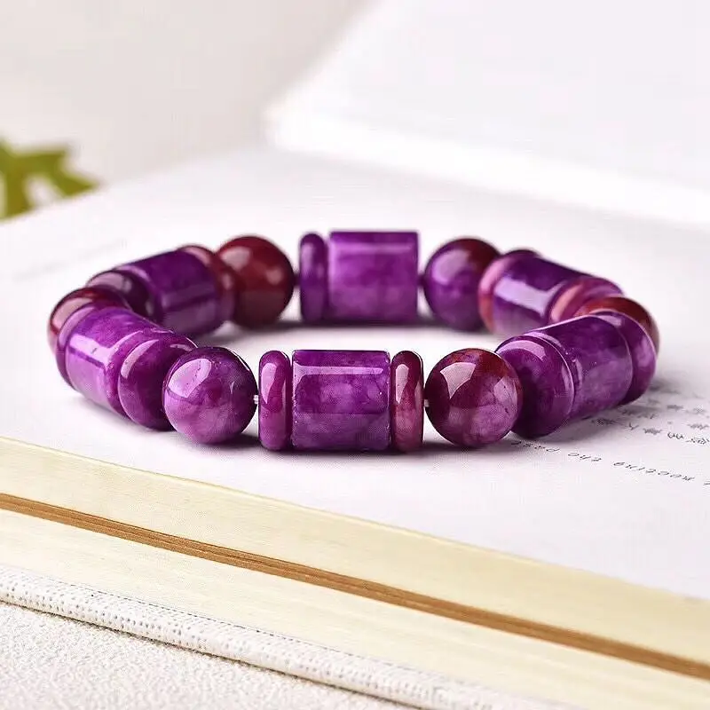 Natural Purple Hand -carved Cylindrical Jade Bracelet Fashion Boutique Jewelery Men's and Female Hand Decoration Gifts