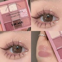 DIKALU Spring And Summer New Eyeshadow Palette Oh Rosy Nine Palace Grid Auto Focus Low Saturation Smoke Powder Rose Plate