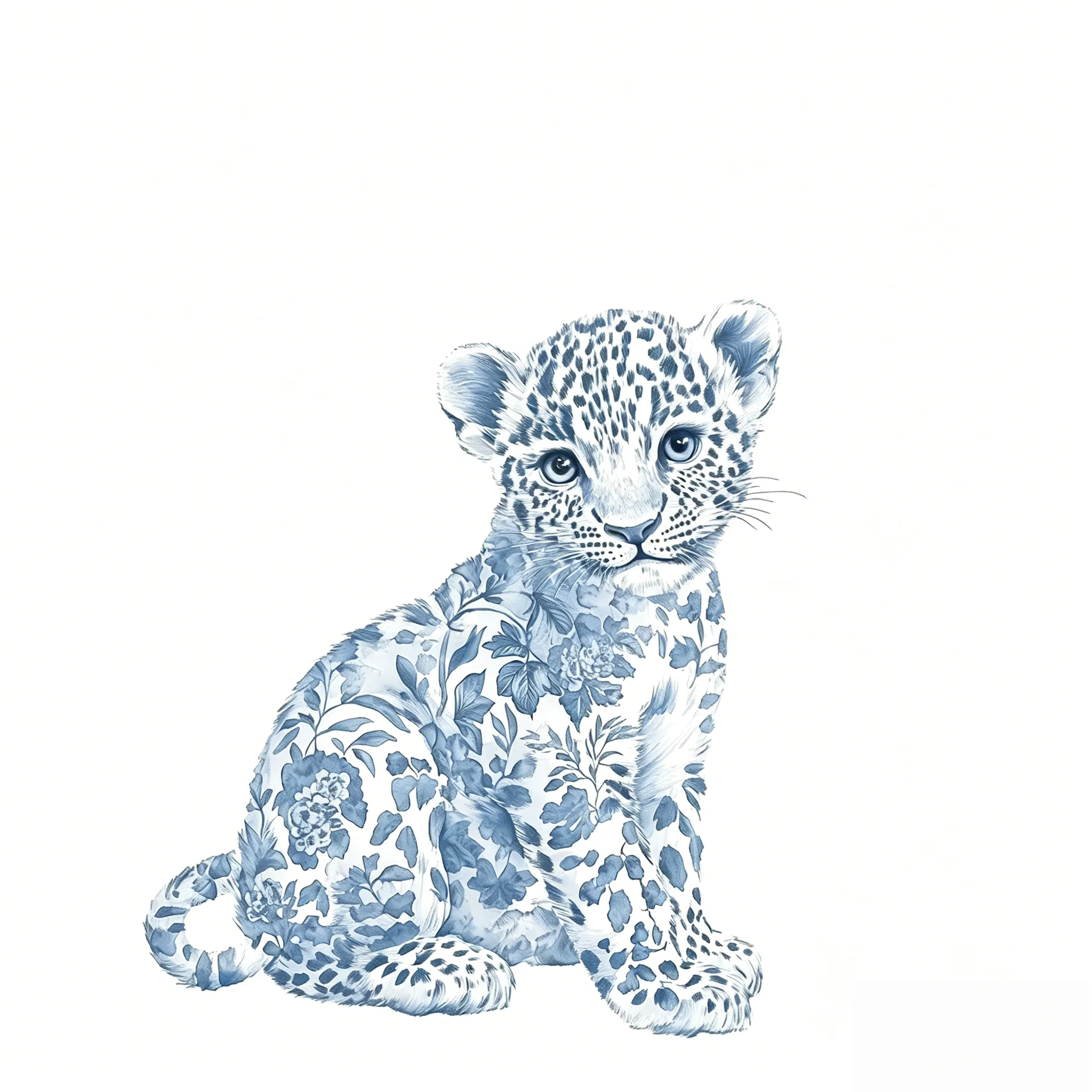 Blue Toile Floral Jungle Animal KT Board Cutouts Baby Shower Birthday Party Stand Up Photo Props Cardboard Backdrop Decor