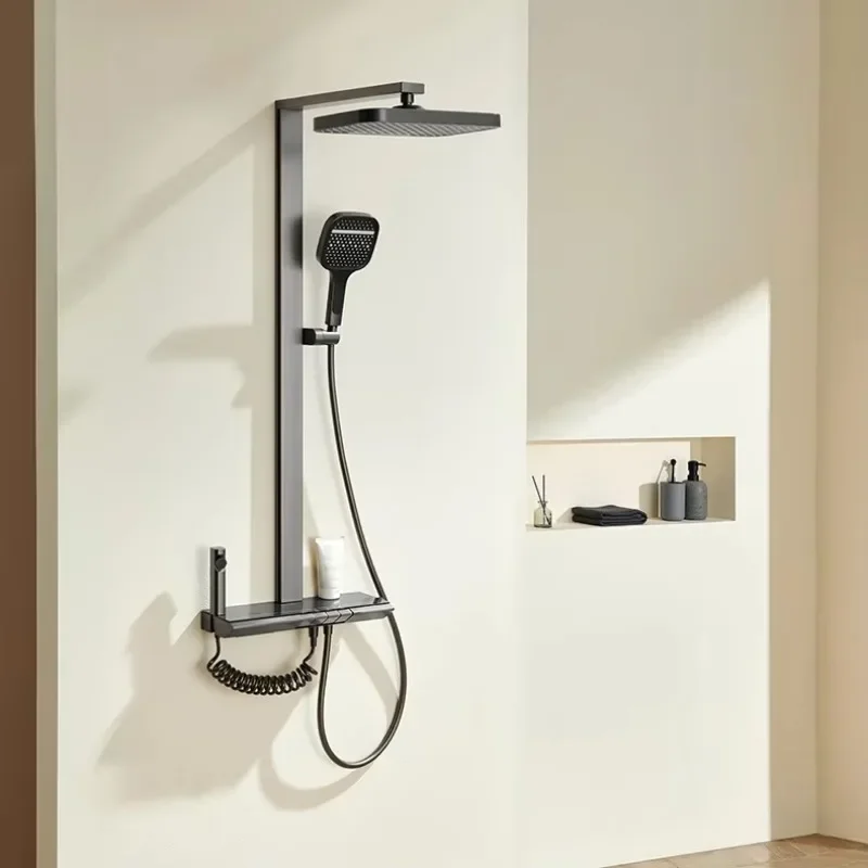 Factory Supplier New Brand 2024 Bathroom Piano Key Digital Display Water Tap Shower Faucet Set