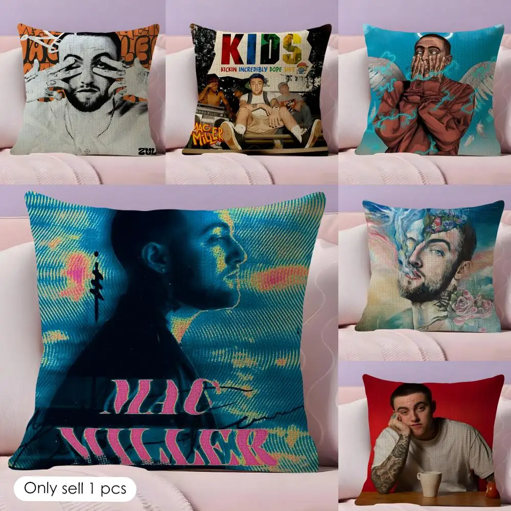 Singer M-Mac Miller Cushion Cover Natural Linen Pillow Case Double-Sided Print Decorative Sofa Pillowcase Home Decor Gift
