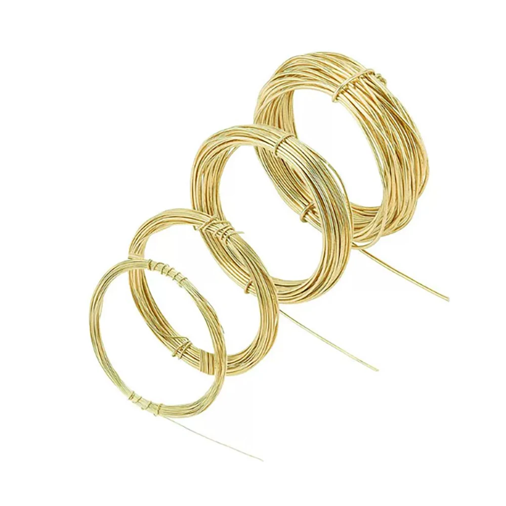 1/5Meter H62 Brass Wire Round Coil Conductive Bare Copper Cable Wires Electric Wire DIY Part Dia0.3/0.5/0.8/1.2/1.6/2.5/3/4/5mm