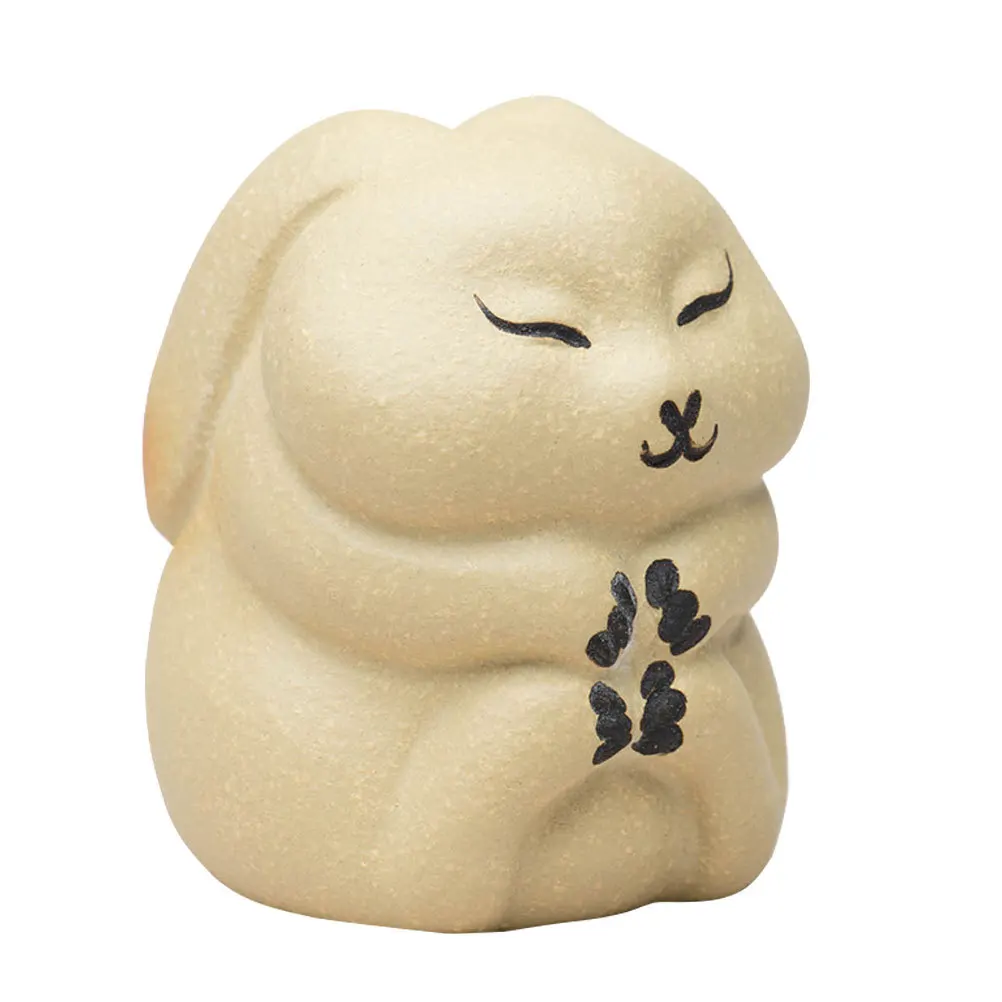 

Purple Tea Pet Exquisite Sculpture Ornament for Tabletop Decoration Modern Living Spaces Rabbit Ornament