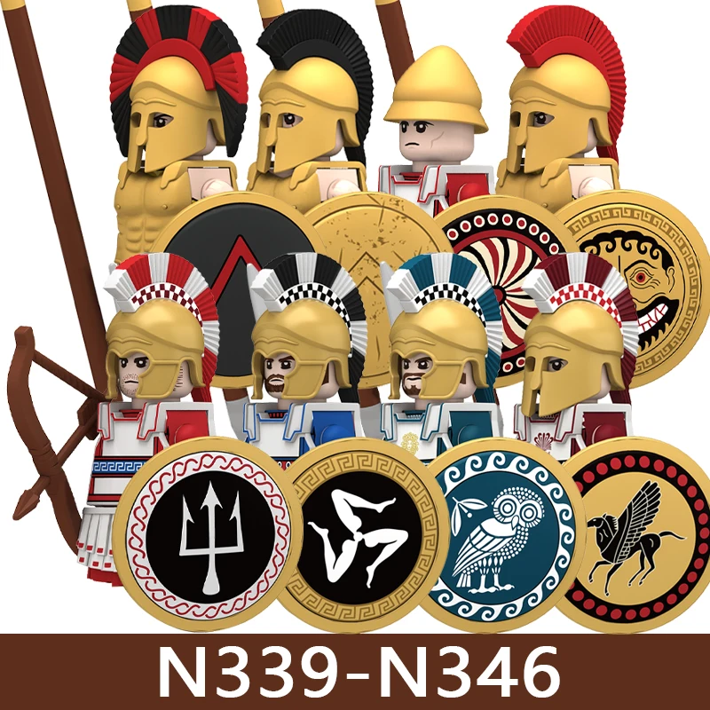 Medieval Military Roman Soldier Figures Army Building Blocks Castle Knight Crusaders Commander Greece Warrior Bricks Toys Gifts