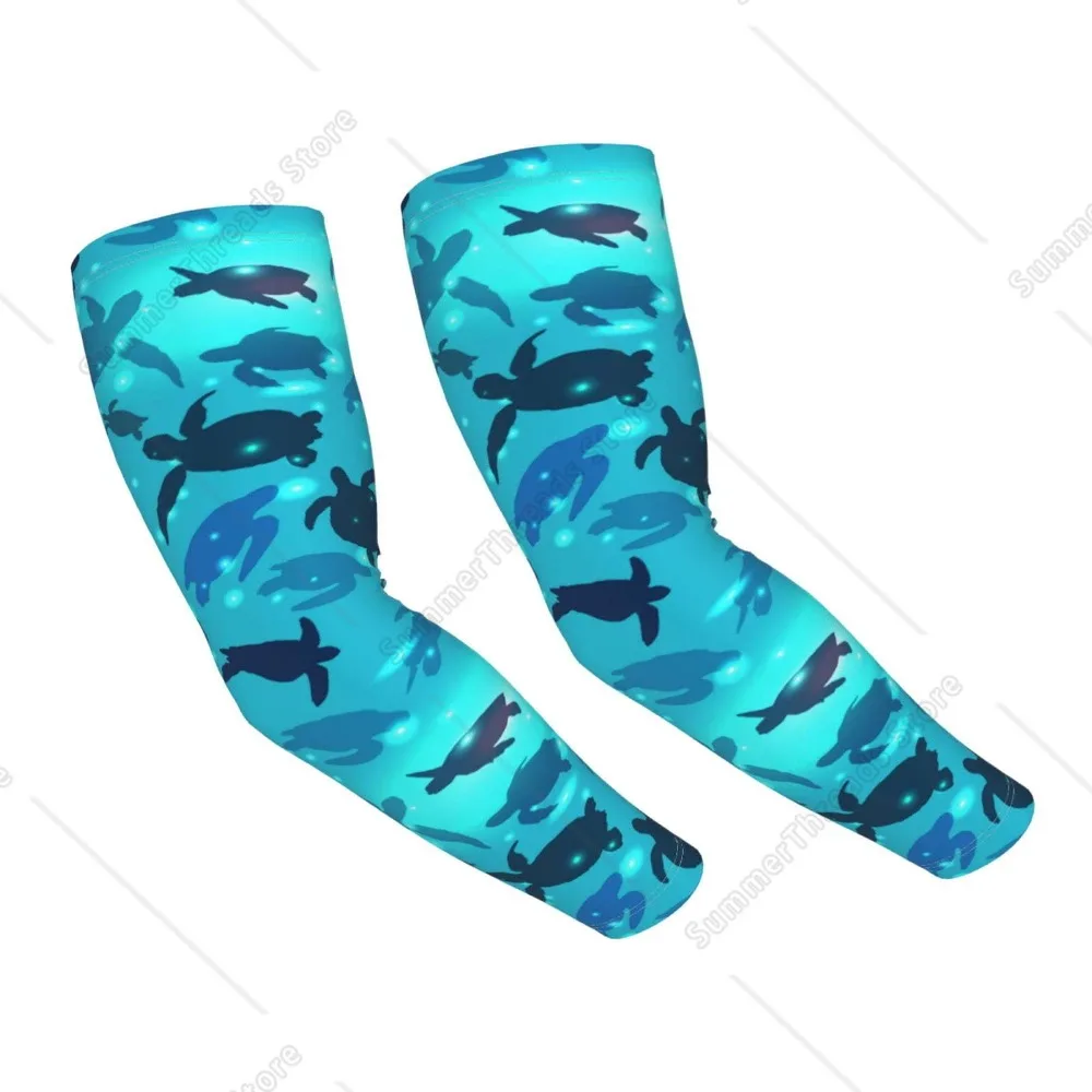 

World Turtle Day Cooling Sleeves for Unsex, Arm Sleeves, UV Sun Protection Sleeve to Cover with Silicone Anti-Slip