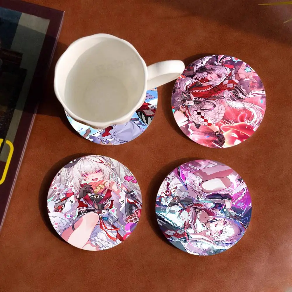Game Honkai Star Rail Sparkle Themed Wooden Coaster Creative Heat-Resistant Non-Slip Table Mat, Suitable for Protecting Desktop