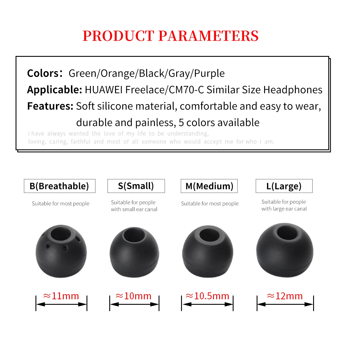 2 pezzi auricolari in silicone per HUAWEI Freelace auricolari per Audio-Technica ATH-CKS550XIS cuffie intrauricolari traspiranti punte 4,5-5,5 mm