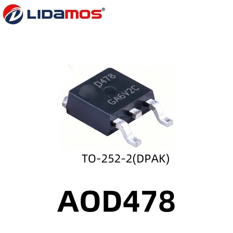 100PCS AOD478 TO-252 SMD MOSFET N-Channel 100V 11A Power Field Effect Transistor Switch IC Chip Electronic Components