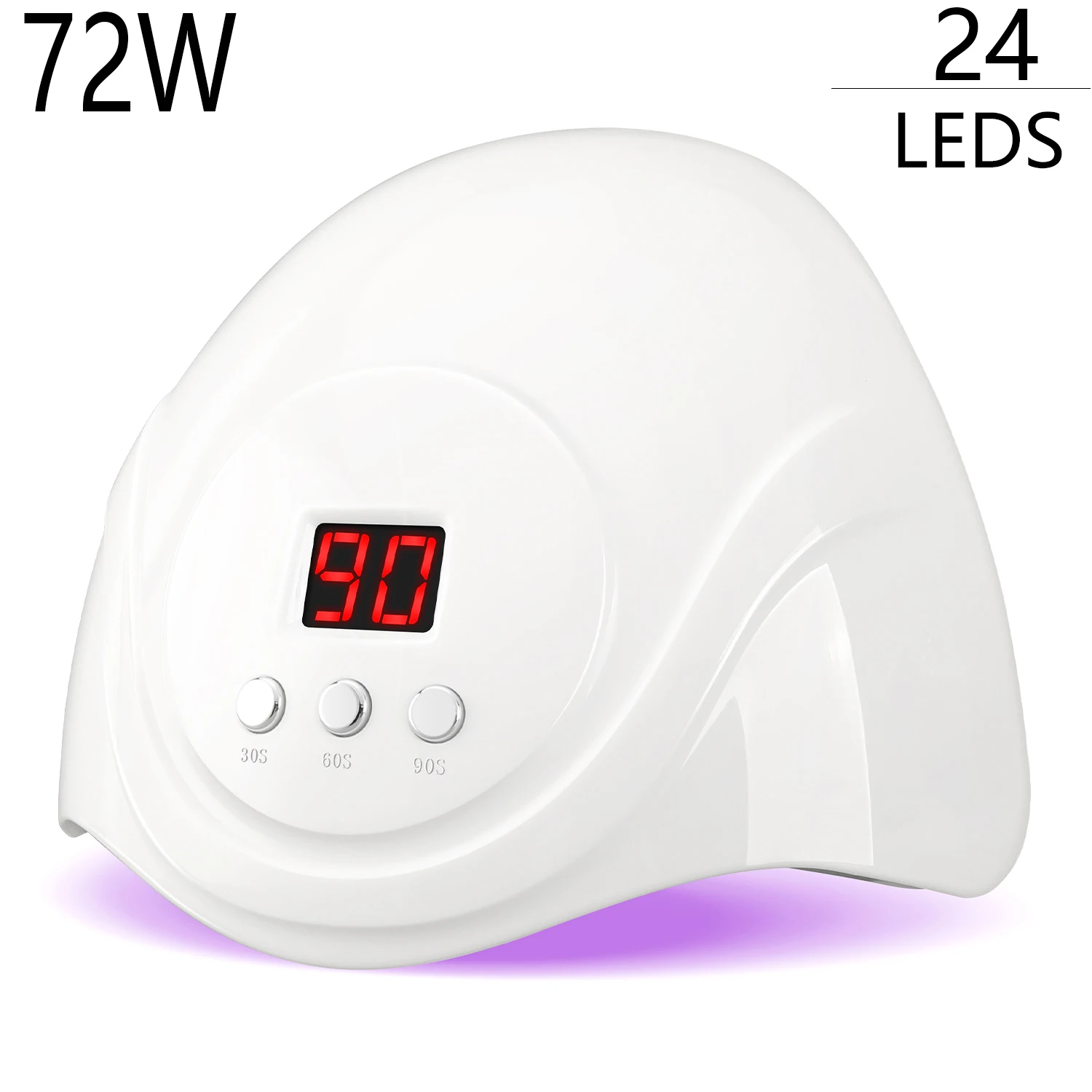 72W UV LED Nail Lamp 24 LEDs Professional Nail Dryer Gel Polish Light with 3 Timer Settings Automatic Sensor for Curing All Gel